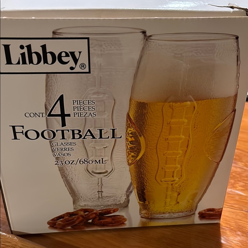 Libbey Football Glass Set of 4